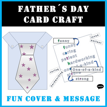 Father's Day Card Craft. Build Cute Card Cover and Word Collage Message.