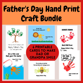 Father's Day Card Craft Bundle | Father's Day Hand Print Keepsake Activity