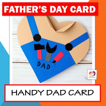 father s day card father s day craft handy dad heart card by non toy gifts