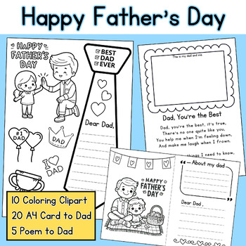 Father's Day Card , Poetry , Clipart | Writing Drawing Coloring pages ...