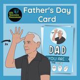 Father's Day Card Printable Coloring with American Sign Language