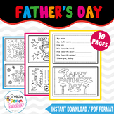 Father's Day Card and Coloring Printable Worksheets activi
