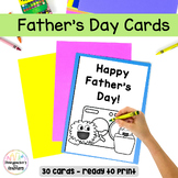Father's Day Cards - B&W - Blank inside - Foldable