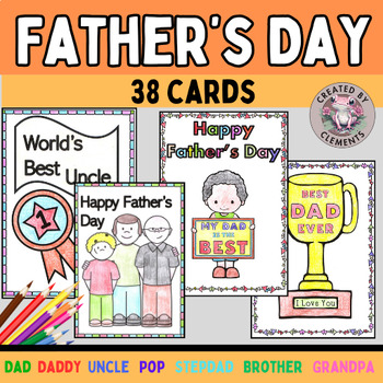 Father's Day Cards Craft Activity by Created by Clements | TPT