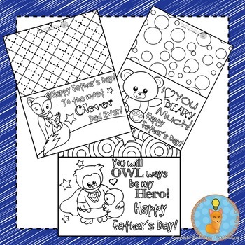 fathers day cards foldable craft and coloring printable tpt