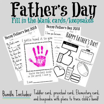 Preview of *2021* Father's Day Cards with Blanks
