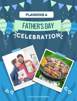 Preview of Father's Day Celebration Planning - Math Project Based Learning for Grade 3, 4