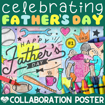 Preview of Father's Day Collaborative Poster Activity | June Year End Art Craft and Writing