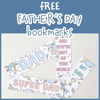 Preview of Father's Day Coloring Bookmarks | FREE Printable Craft Activity to Color for Dad
