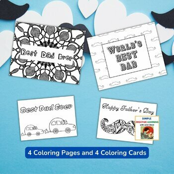 Father's Day Coloring Pages - Set of 4 by Janet's Educational Printables