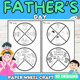 Father's Day Coloring Paper Wheel Craft Template for k 1st