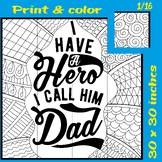 Father's Day Coloring Poster | I Have a Hero, I Call Him D