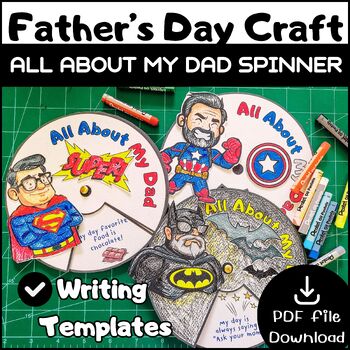 Father's Day Craft / All About My Dad Template/Superhero Cards & Printable