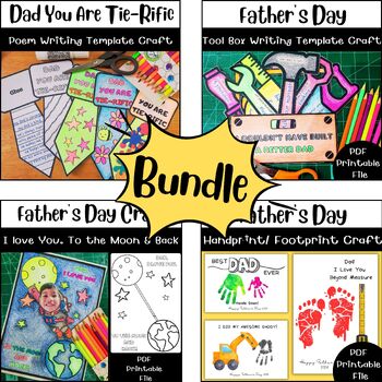 Preview of Father’s Day Craft Bundle/ Card Template/ Father’s Day Poem/ Coloring Page