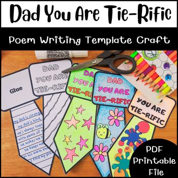 Preview of Father's Day Craft/ Father's Day Poem/ Dad You Are Tie-Rific/ Writing Template