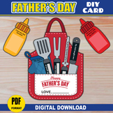 Father's Day Crafts Activity | Dad's Bbq Grill Apron Card 