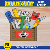 Father's Day Crafts Activity | Dad's Toolbox Card | Coloring Card