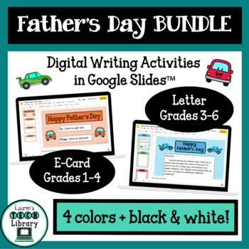 Preview of Father's Day Digital Writing Activity BUNDLE Cards & Letters in Google Slides™