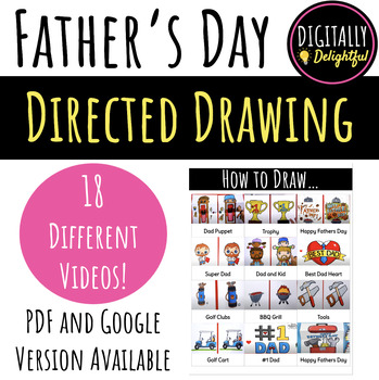 Preview of Father's Day Directed Drawing (How To Draw)