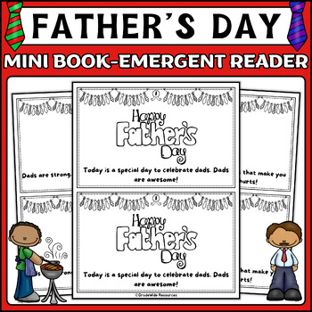 Preview of Father's Day Emergent Reader Mini Book, Father's Day for Young Explorers