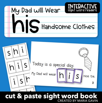 Preview of Father's Day Emergent Reader: "My Dad will Wear his Handsome Clothes" Book