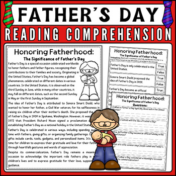 Preview of Father's Day: Engaging Nonfiction Passage, Questions, and Interactive Quiz!