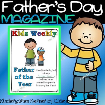 Preview of Father's Day Father of the Year Magazine Writing and Craft Kindergarten 1st