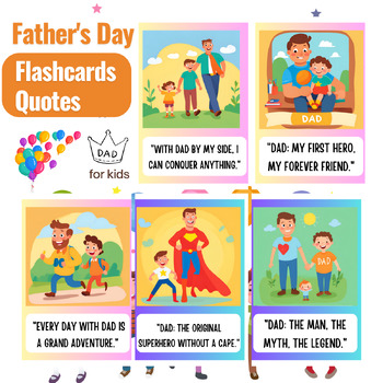 Preview of Father's Day Flashcards  Quotes For Kids