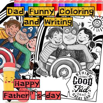 Preview of Father’s Day Funny Coloring Pages/ Super Dad club