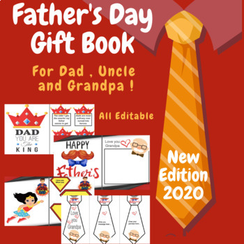 Father S Day Gift Book Dad Uncle Grandpa Father S Day Cards All Editable