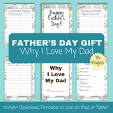 Father's Day Gift from Child, I Love My Dad Printable to D