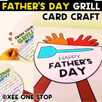 Father's Day Grill Card Craft end of year activity by Xee One Stop