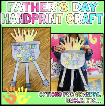 Preview of Father's Day Grill Handprint Craft- May June Summer Granpda, Uncle, Cousin