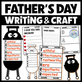 Preview of Father's Day Grill Writing Card Acrostic Poem Pre, Kindergarten Lapbook Activity