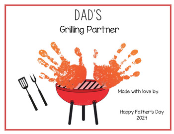 Father's Day Grilling Handprint Craft by Playfully Pre-K | TPT