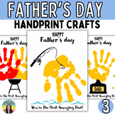 Father's Day Handprint Art Craft Template Grilling Fishing