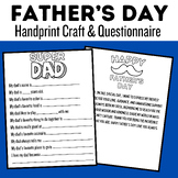 Father's Day Handprint Craft & Questionnaire for Kindergar