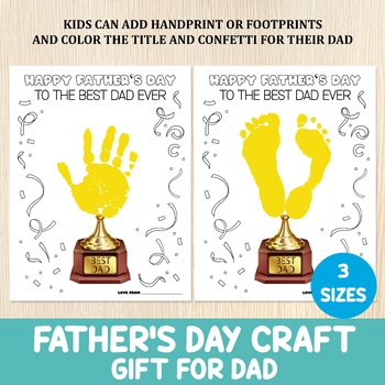 Preview of Father's Day Handprint Craft, Trophy For Dad, Daddy Gift, Keepsake Gift For Dad