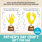 Father's Day Handprint Craft, Trophy For Dad, Daddy Gift, 