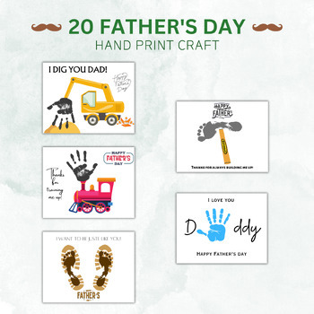 Fathers Day Handprint Craft, Fathers Day printable, Fathers Day gift ...