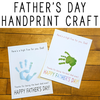 Father's Day Handprint High Five Craft by Wainbough Co | TpT