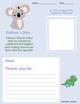 Preview of Father's Day Letter Writing Drawing Activity | Inclusive | Spanish/English | PDF