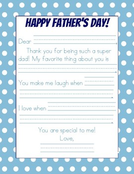 Download Father S Day Letter Template Worksheets Teaching Resources Tpt