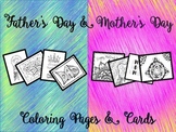 Father's Day & Mother's Day Coloring Pages & Cards Bundle