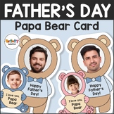 Father's Day Papa Bear Card - Father's Day Color Activity - Craft