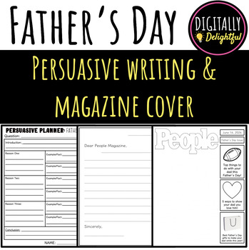 Preview of Father's Day Persuasive Writing and People Magazine Cover 2024