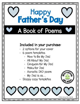 Preview of Father's Day Poem Book (Remote Learning: Google Slides Option)