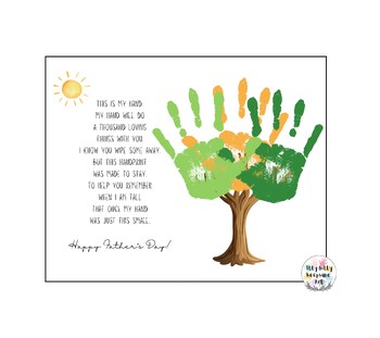 Preview of Father's Day Poem Handprint Art Craft Printable Template / DIY Father's Day Card