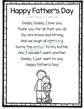 Father #39 s Day Poem from Kids Girl Boy and Handprint TPT