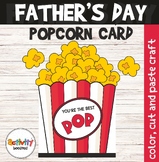Father's Day Popcorn Card / Father's Day Craft / Editable